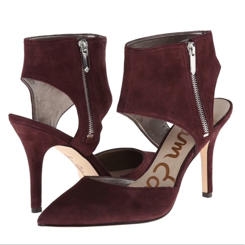 NWT Sam Edelman Zaida Burgundy Suede Pumps Size 8